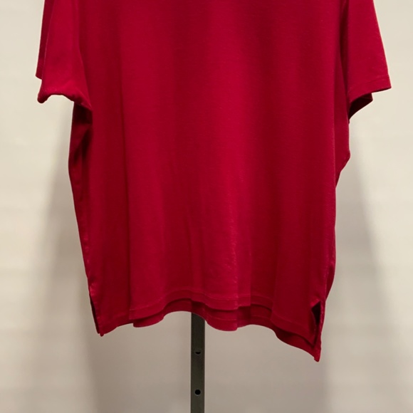 Jason Maxwell Red Studded Short Sleeve Top - Size 1X - Picture 4 of 8